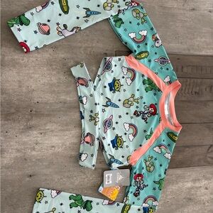 Disney Toy Story Coral and Teal Swim Top Rash Guard girls size 13